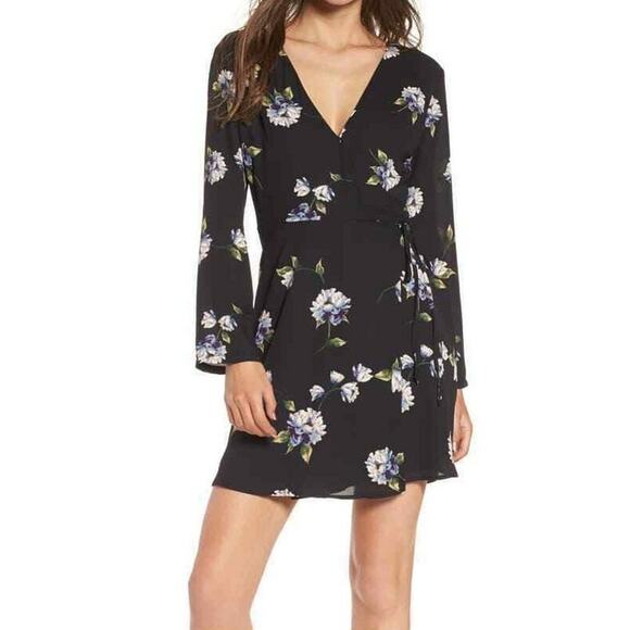 Lush Dresses & Skirts - Lush Nordstrom Elly Wrap Dress Black BohoFloral Flower Print Cottage Core Sz XL